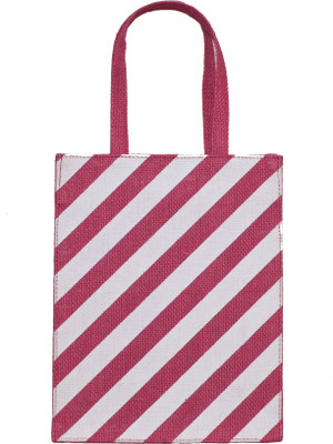 

EWB Pink Stripes Natural Jute Bag For Office Multipurpose Bag(Pink, 5 L)