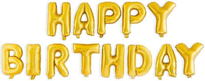 

Arvel Solid HAPPY BIRTHDAY balloon Letter Balloon(Gold, Pack of 13)