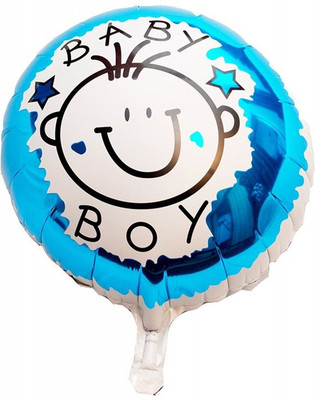 

Theme My Party Printed Baby Boy Round Shaped Foil Balloon - Blue Balloon(Blue, Pack of 1)
