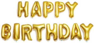 

Funtastic Solid foil balloon happy birthday Balloon(Gold, Pack of 1)