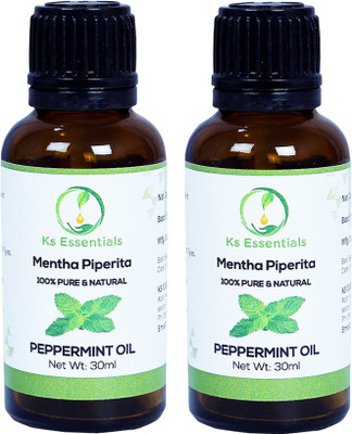 

Ks Essentials 100% pure & natural Peppermint Oil ( Mentha piperita ) Pack Of 2 (30ml) Each(30 ml)