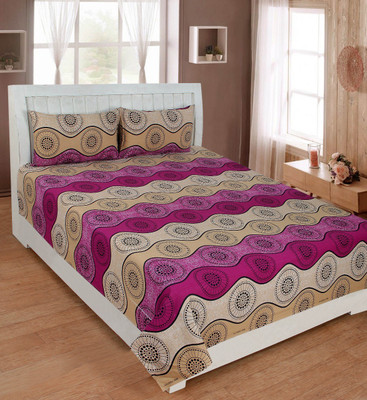 

KD SALES 200 TC Polycotton Double Striped Bedsheet(Pack of 1, Multicolor)