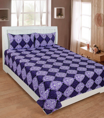 

KD SALES 200 TC Polycotton Double Geometric Bedsheet(Pack of 1, Multicolor)