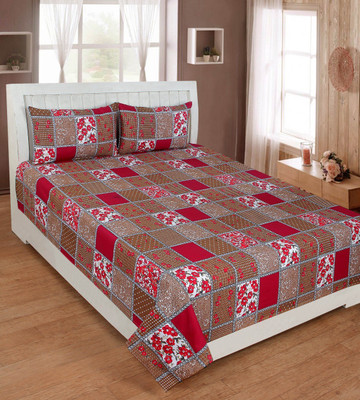 

KD SALES 200 TC Polycotton Double Geometric Bedsheet(Pack of 1, Multicolor)