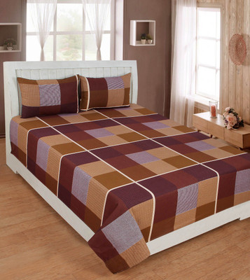 

KD SALES 200 TC Polycotton Double Geometric Bedsheet(Pack of 1, Multicolor)