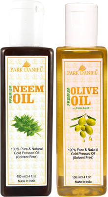 

Park Daniel Organic Neem oil and Olive oil - Natural & Undiluted combo of 2 bottles of 100 ml (200ml)(200 ml)