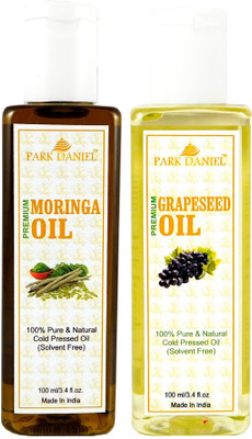 

Park Daniel Organic Moringa oil and Grapeseed oil - Natural & Undiluted combo of 2 bottles of 100 ml (200ml)(200 ml)