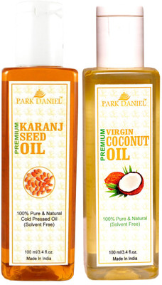 

Park Daniel Organic Karanj oil and Coconut oil - Natural & Undiluted combo of 2 bottles of 100 ml (200ml)(200 ml)