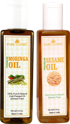 

Park Daniel Organic Moringa oil and Sesame oil - Natural & Undiluted combo of 2 bottles of 100 ml (200ml)(200 ml)