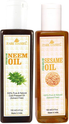 

Park Daniel Organic Neem oil and Sesame oil - Natural & Undiluted combo of 2 bottles of 100 ml (200ml)(200 ml)