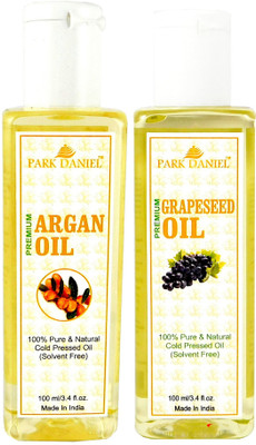 

Park Daniel Organic Argan oil and Grapeseed oil - Natural & Undiluted combo of 2 bottles of 100 ml (200ml)(300 ml)