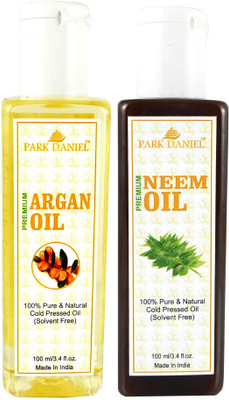 

Park Daniel Organic Argan oil and Neem oil - Natural & Undiluted combo of 2 bottles of 100 ml (200ml)(200 ml)