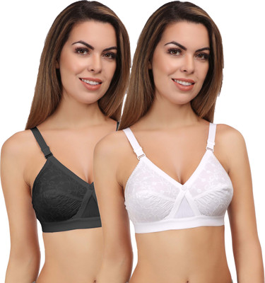 Eve's Beauty Women Full Coverage Bra(White, Black)