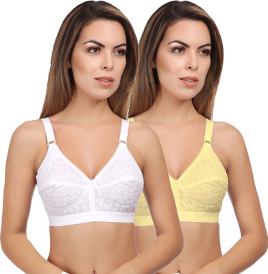 Eve's Beauty Multicolor Women Full Coverage Bra(White, Beige)