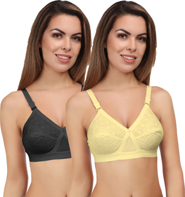 Eve's Beauty Women Full Coverage Bra(Black, Beige)