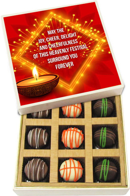 

Chocholik Diwali Sweets - May The Joy,cheer Of This Festival Surround You Forever - Dark, Milk, White Chocolate Truffles - 9pc Truffles(135 g)