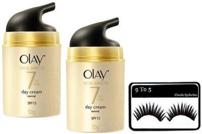 

9 to 5 eyelashes , olay total effects 7 in 1 anti-ageing cream 50 g (pack of 2)(Set of 3)