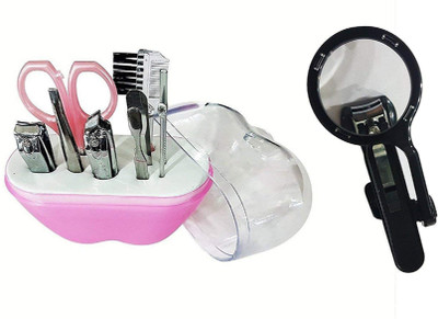 

Confidence Combo Of Professional Magnifier Nail Clipper And Apple Shape Manicure Kit For Parlour And Salon Use, Multicolor(Set of 8)