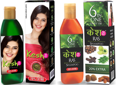 

Kesh21 Combo Pack- Ayurvedic Hair Oil & Shampoo(Set of 2)