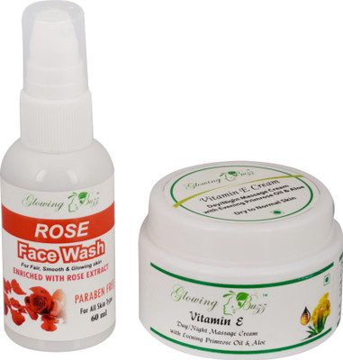 

Glowing Buzz Combo of Rose Face Wash and Vitamin-e Cream(Set of 1)