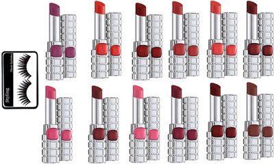 

Styling Eyelashes With Loreal Shine Lipstick By Color Riche 12 shades(Set of 13)