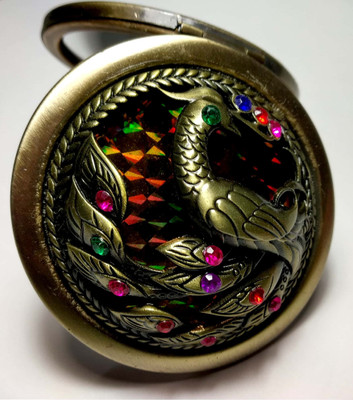 

digimall Designer Compact Pocket Mirror for Makeup Peacock Design