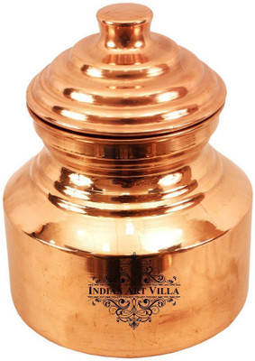 

IndianArtVilla Water Pot Chari with Lid - 2.5 L Copper Grocery Container(Brown)