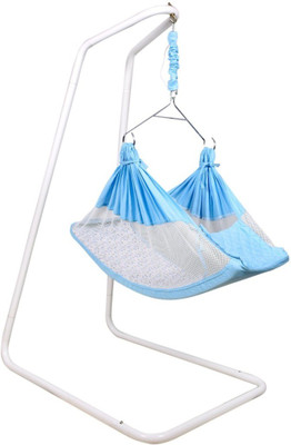 

Kidzy King Kidzy King Baby Hammock-Blue With Stand / Ghodiyu / New Born Baby Cradle / Best Gift for New Born(Blue)