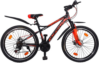 

Atlas Torque Front Suspension Dual Disc Brakes DDB Bike For Adults Black&Red 26 T Mountain Cycle(21 Gear, Multicolor)