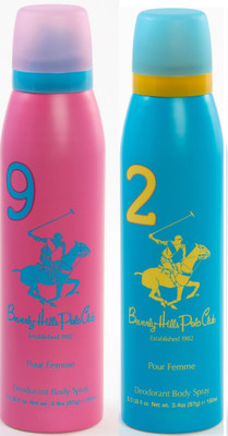 

POLO CLUB NO 9 & 2 Deodorant Spray - For Women(300 ml, Pack of 2)