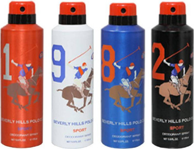 

polo club deo no 1,9,8,2 Deodorant Spray - For Men(700 ml, Pack of 4)