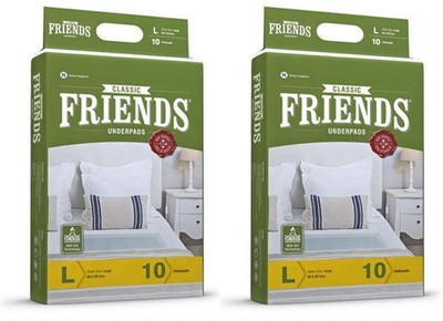 

Friends CLASSIC UNDERPADS ( SHEETS FOR LAYING ON BED ), SIZE 60 X 90 CMS, SET OF 2 PACKS, ( THIS ITEM IS NOT ADULT DIAPER ) - L(20 Pieces)