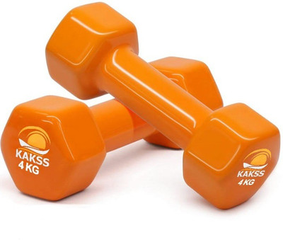 

KAKSS Vinyl Dumbbell ( 4 Kg x 2 Pec) Fixed Weight Dumbbell(8 kg)
