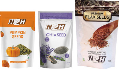 

N2H Brown Flax Seeds, Chia Seeds, Pumpkin Seeds(550 g, Pack of 3)