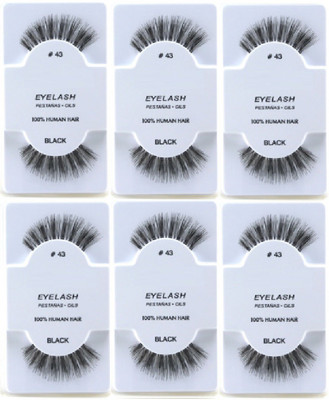 

sweetpea Human Hair Thick Long False Eyelashes SET OF 6(Pack of 1)