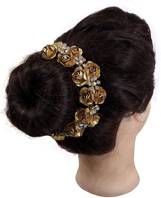 

RAAYA Hair Gajra For Bridal, Juda Accessories For Women Bun(Gold)