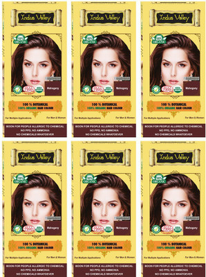 

Indus Valley 100% Organic Botanical Mahogany- 6 Pack Set Hair Color(Mahogany)