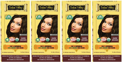 

Indus Valley 100% Organic Botanical Semi-permanent Dark Brown (Pack of 4) Hair Color(Dark Brown)
