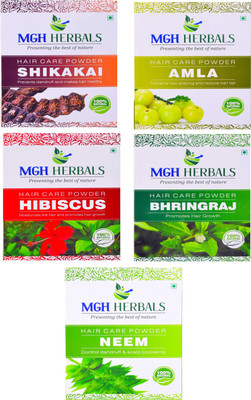 

MGH Herbals Shikakai, Amla, Hibiscus, Bhingraj & Neem Leaf (Pack of 5)(500 g)