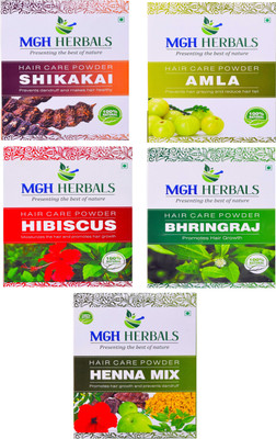 

MGH Herbals Shikakai, Amla, Hibiscus, Bhingraj & Henna Mix (Pack of 5)(500 g)