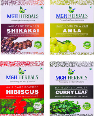 

MGH Herbals Shikakai, Amla, Hibiscus & Curry Leaf (Pack of 4)(400 g)