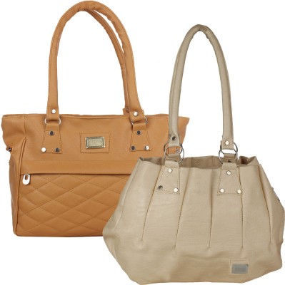 

Element Cart Hand-held Bag(Brown, Beige), Beige;brown