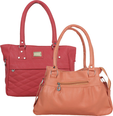

Fillin Cart Hand-held Bag(Pink, Beige), Beige;pink