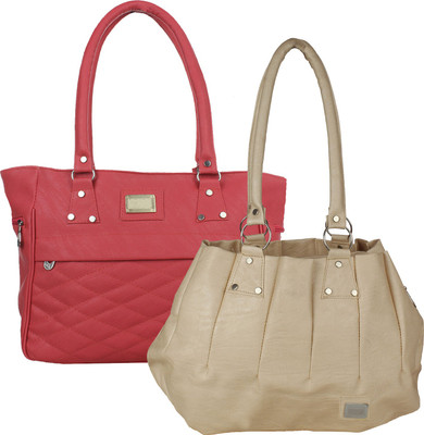 

Fillin Cart Hand-held Bag(Pink, Beige), Beige;pink