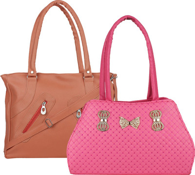 

Element Cart Hand-held Bag(Tan, Pink), Pink;tan