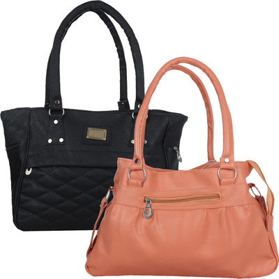 Element Cart Hand-held Bag(Black, Beige), Beige;black