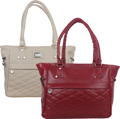 

Fillin Cart Hand-held Bag(Maroon, Grey), Grey;maroon