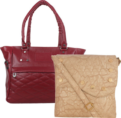 

Fillin Cart Sling Bag(Maroon, Beige), Beige;maroon