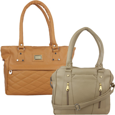 

Element Cart Hand-held Bag(Brown, Beige), Beige;brown