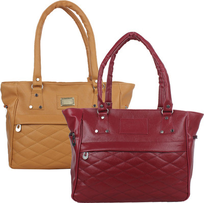 

Fillin Cart Hand-held Bag(Maroon, Brown), Brown;maroon